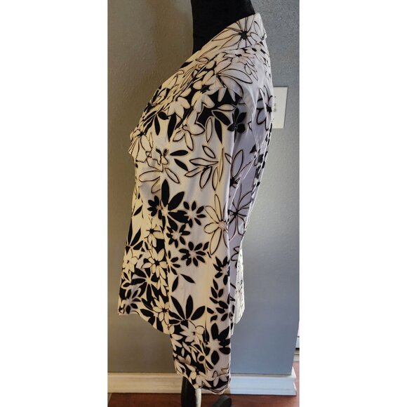 Joni B Jacket Womens Size Large White Floral Print Button up Retro Chic Classic - Picture 4 of 11